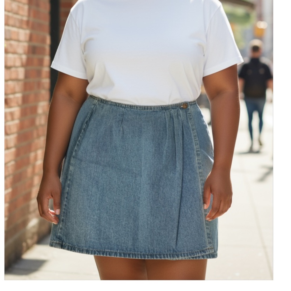 Vivaldi Blue Denim Wrap Skirt size 12